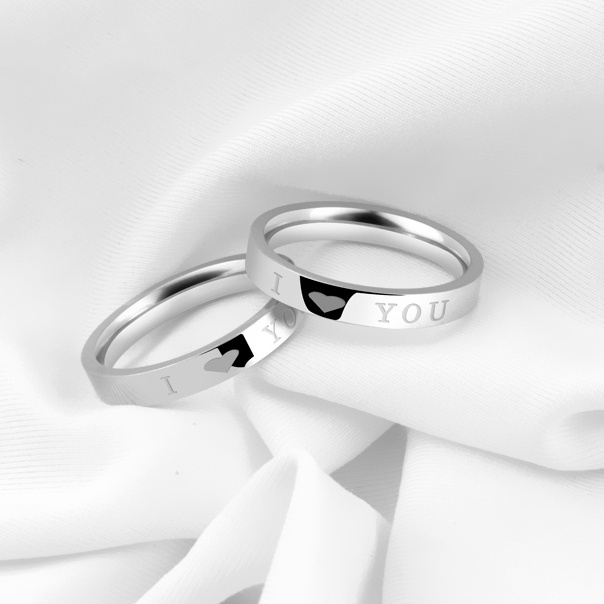 Nhẫn cặp inox cao cấp i love you, nhẫn cặp tình nhân i love you