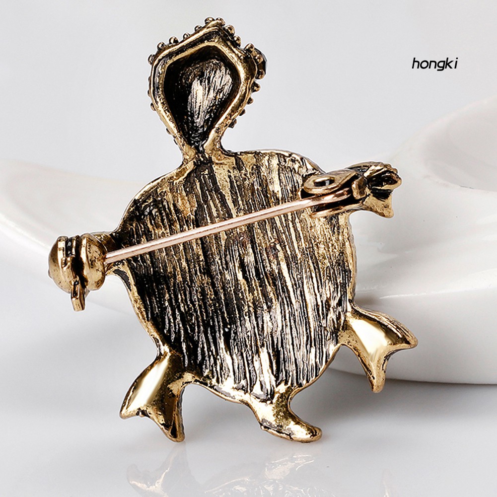 Trâm cài áo hình chú rùa đính đá nhiều màu sắc hợp thời trang