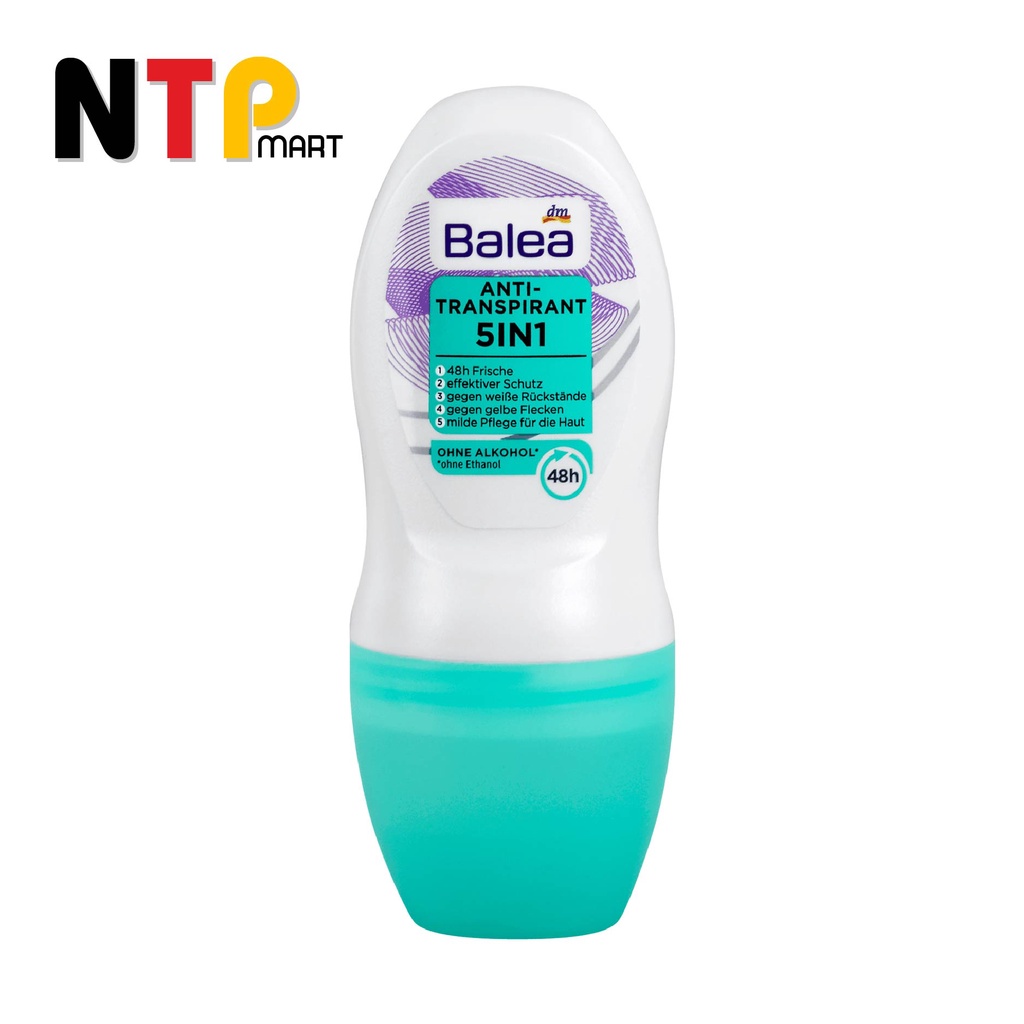Lăn khử mùi Balea Anti Transpirant 5in1 màu xanh chai 50ml nhập khẩu Đức