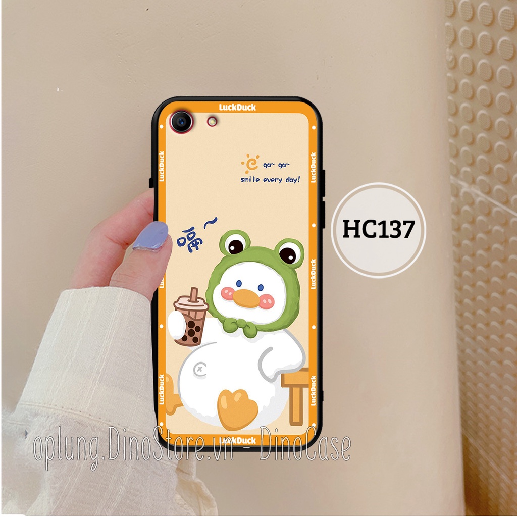 Ốp lưng Oppo A71/A83/A59/F1s in hình chú vịt vui vẻ may mắn, Lucky Duck dễ thương bảo vệ camera.