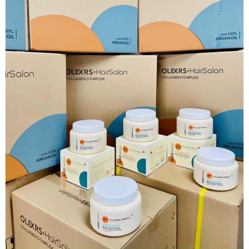 Bộ Dầu Gội Xả Olexrs+HairSalon Phục Hồi Tóc Khô Hư Tổn Giảm Gãy Rụng