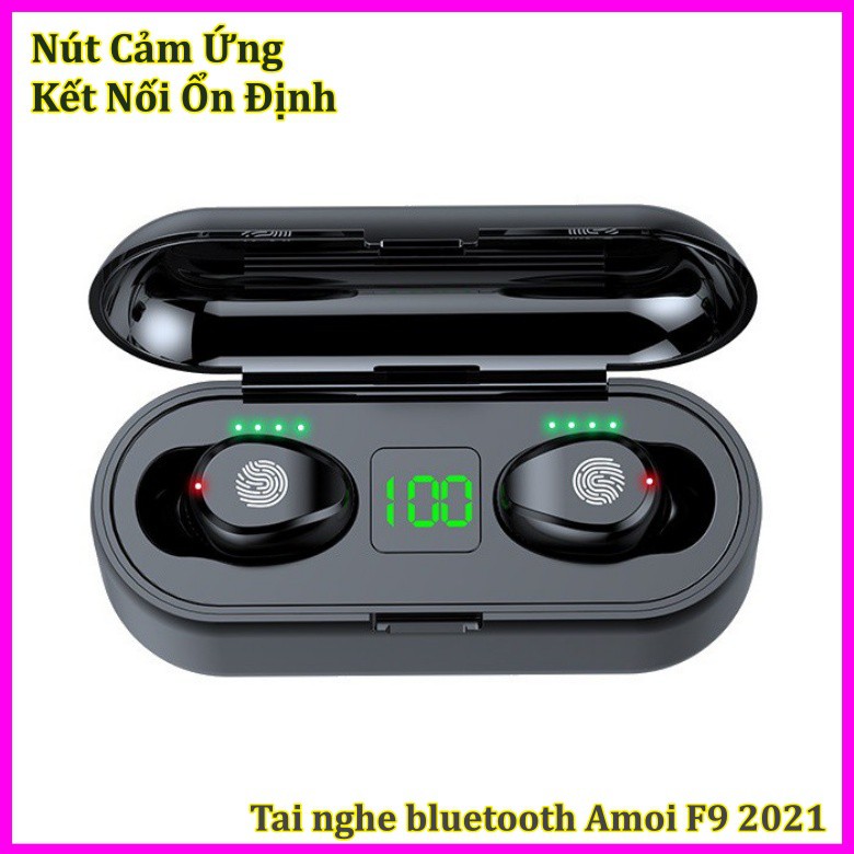 Tai Nghe Bluetooth Không Dây Amoi F9 Nút Cảm Ứng Kiêm Pin Sạc Dự Phòng onestore.01