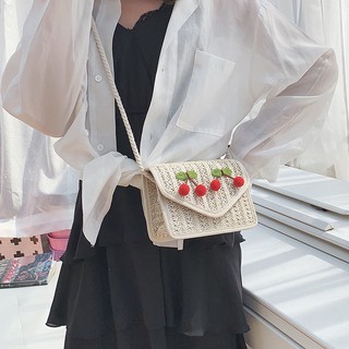 Túi cói bì thư phụ kiện cherry