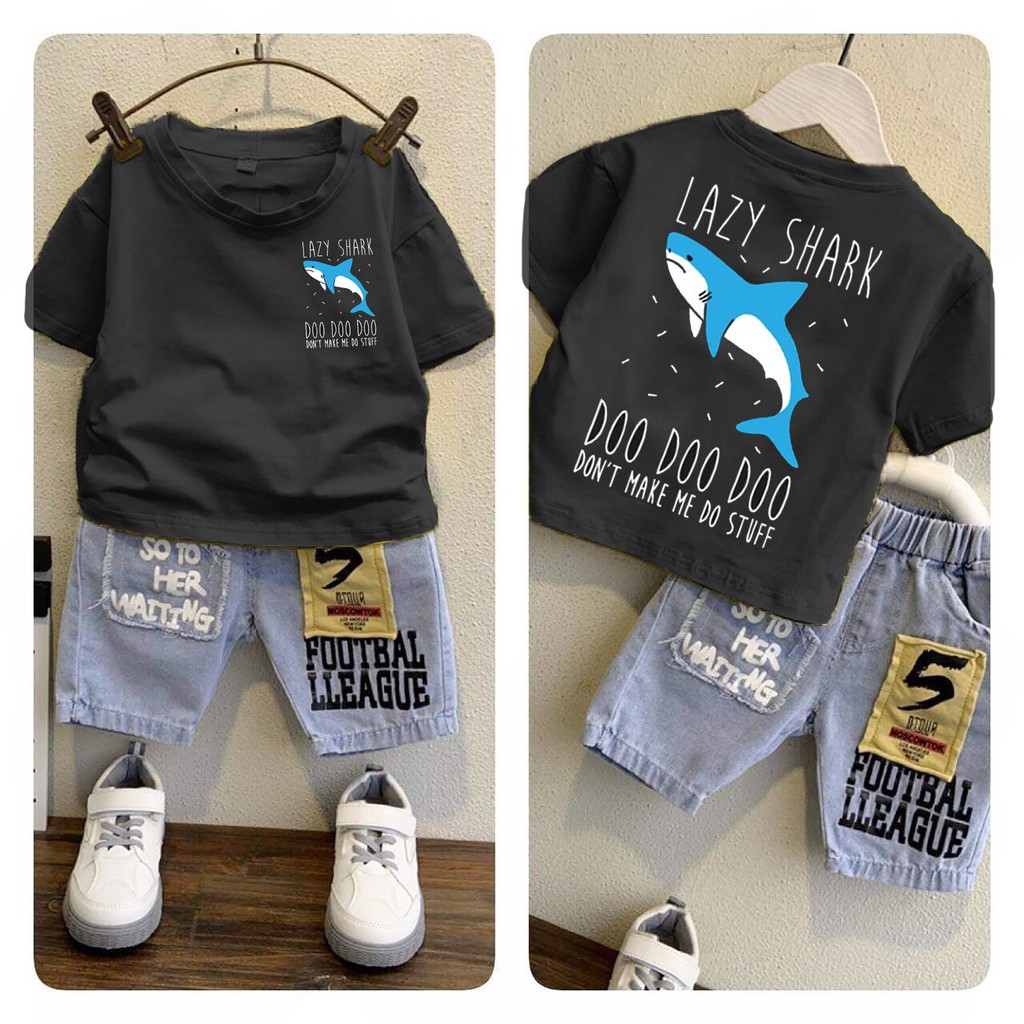 Set đồ bò cá mập LAZY cho bé