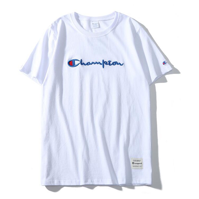 Áo thun ngắn tay unisex in chữ champion đơn giản thời trang