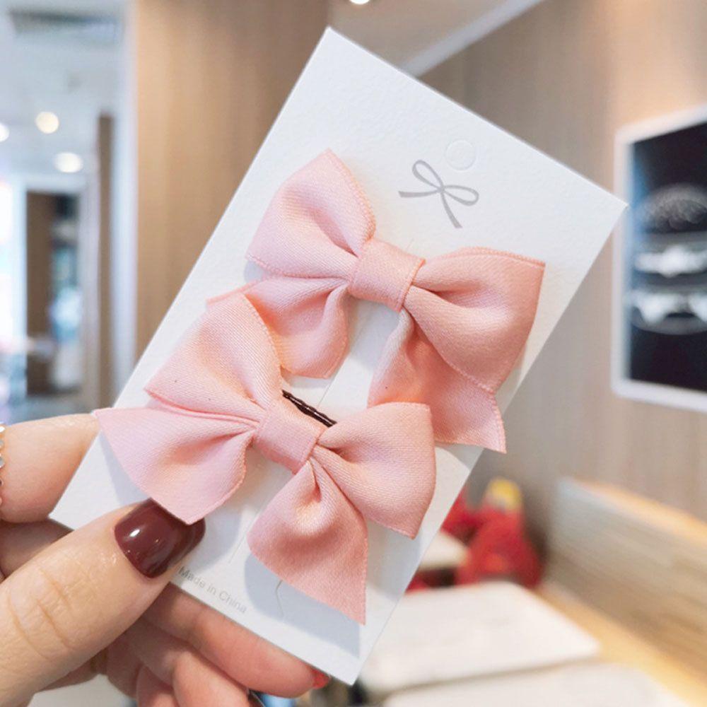 Kẹp Tóc Nơ Màu Trơn Xinh Xắn Hợp Thời Trang Cho Nữ