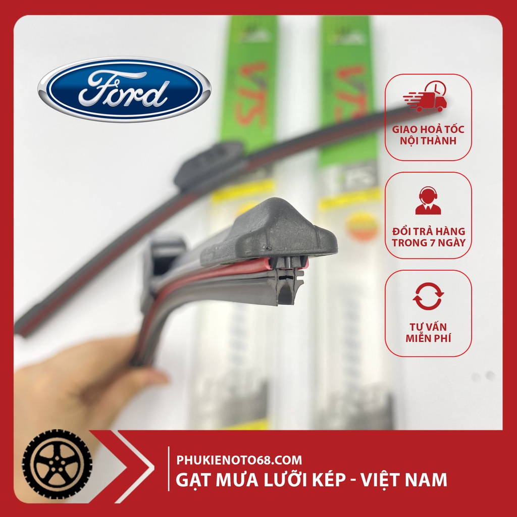Gạt mưa lưỡi kép - Gạt mưa 2 lưỡi oto, xe hơi cao cấp Ford Transit, Ranger, Mondeo, Laser, Everest, Escape,...