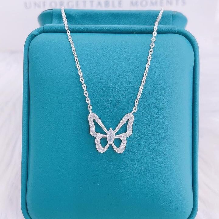 Dây chuyền bạc nữ Evasilver mặt butterfly, Vòng cổ chất liệu bạc ta sang trọng và trẻ trung