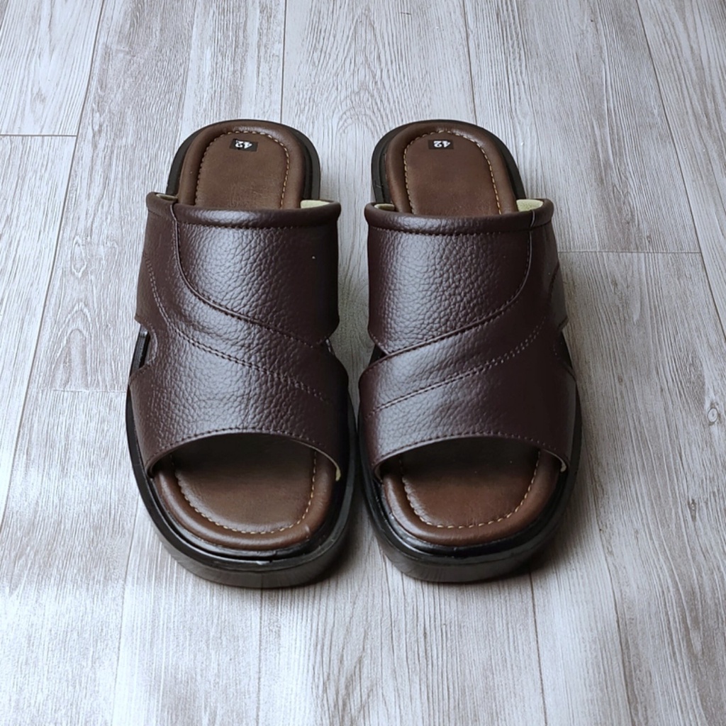 KAGON Thời Trang  Dép Nam Da Bò  KOG121 Dép Da Nam Trung Niên Dép Cho Bố