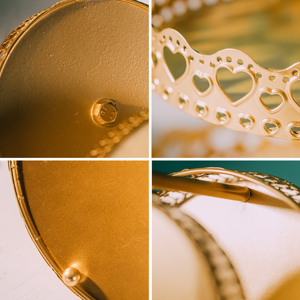 Khay Sắt 2 Tầng Đựng Trái Cây Trang Trí Nhà Cửa