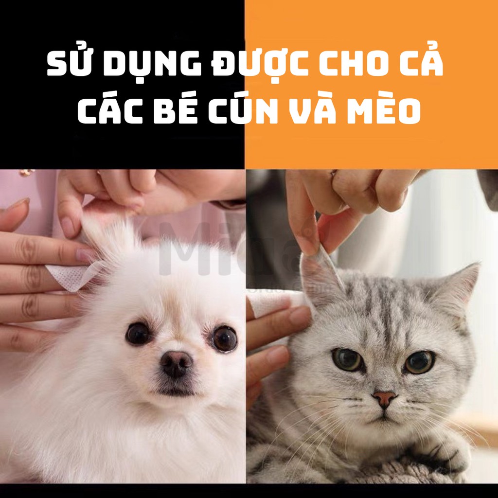 [Mã PET50K giảm Giảm 10% - Tối đa 50K đơn từ 250K] Khăn ướt DORRIKEY lau tai cho chó mèo từ cây Lô Hội - hộp 130 chiếc