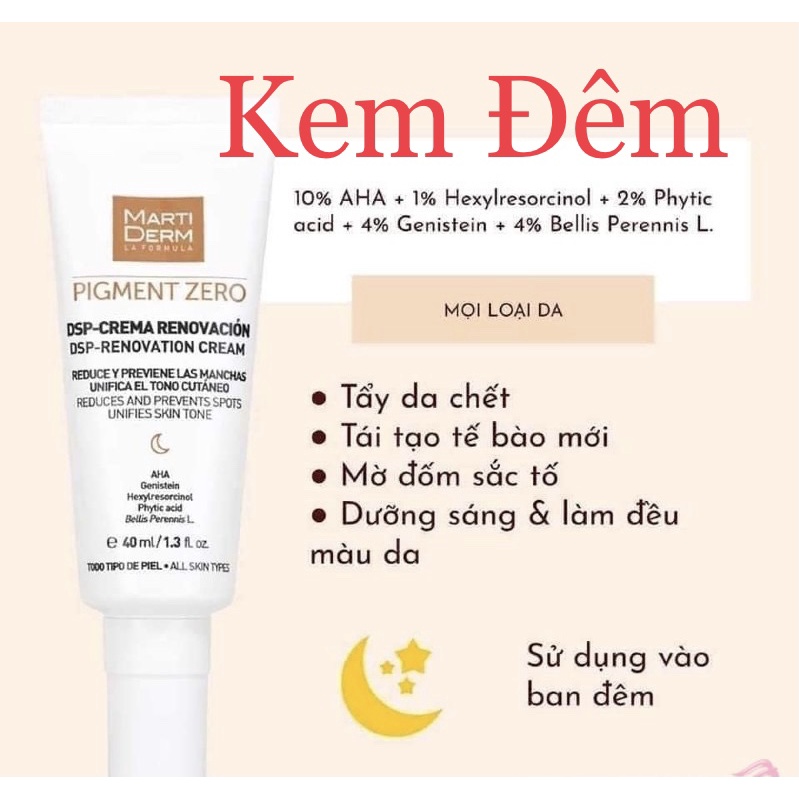 HÀNG CÔNG TY] Bộ Sản Phẩm Làm Sáng &amp; Mờ Đốm Sắc Tố - MartiDerm Pigment Zero DSP SPF50/DSP Renovation/DSP Illuminator