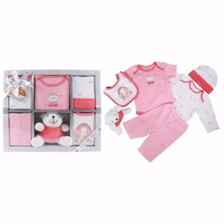 Set quà tặng sơ sinh 6 món kèm thú
