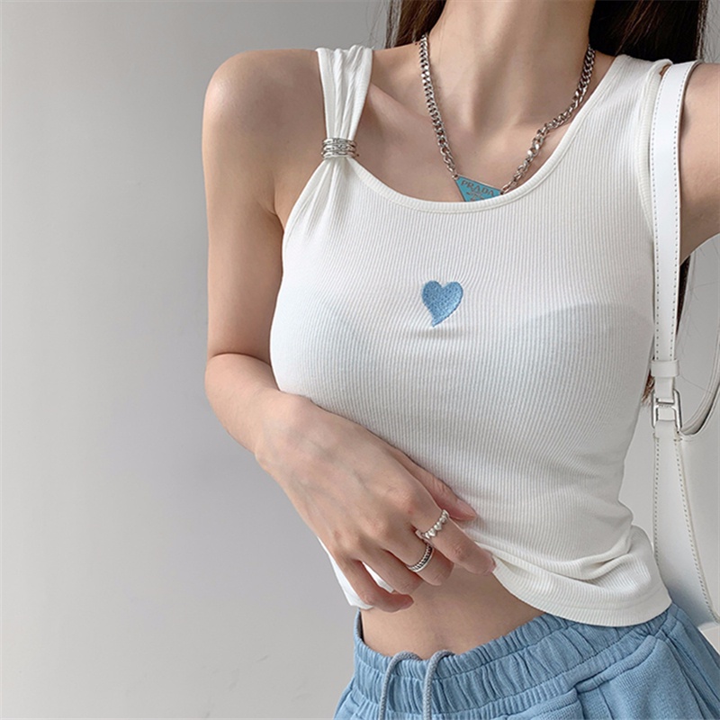 ZHELIHANGFEI Áo Hai Dây Họa Tiết Thêu Cao Cấp Thời Trang Theo Phong Cách Mỹ