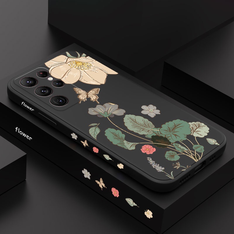 Ôp Điện Thoại Họa Tiết Hoa Thời Trang Cho samsung galaxy s23 s22 fe ultra plus Ốp