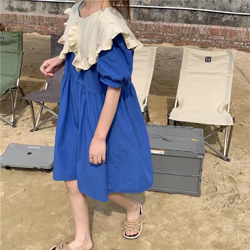 ZHELIHANGFEI Đầm Búp Bê Dáng Rộng Tay Phồng Dễ Thương