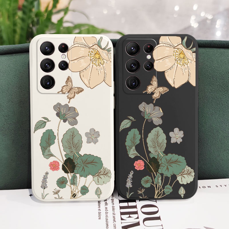 Ôp Điện Thoại Họa Tiết Hoa Thời Trang Cho samsung galaxy s23 s22 fe ultra plus Ốp