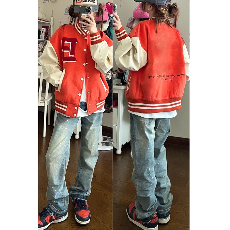 ZHELIHANGFEI Quần Jean Dài Lưng Cao Kiểu Retro Mỹ Cá Tính