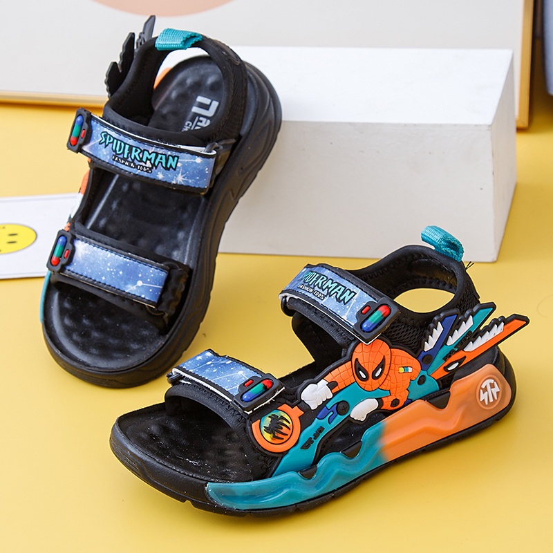 Giày Sandal Thể Thao Chống Trượt Hình Người Nhện Cho Bé