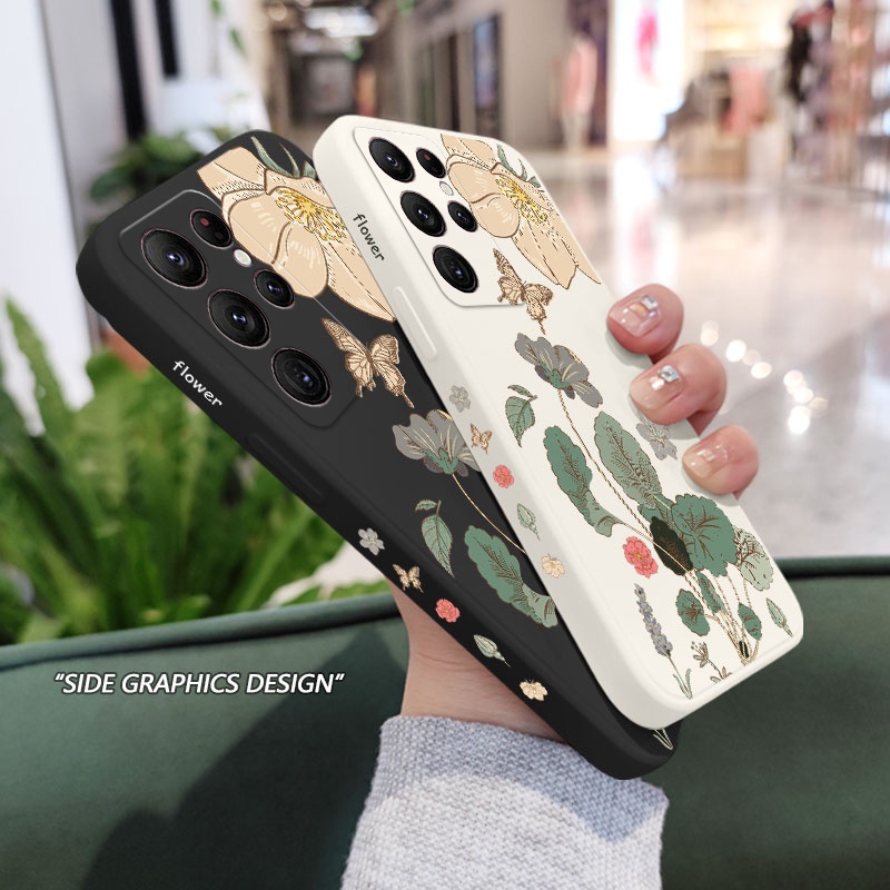 Ôp Điện Thoại Họa Tiết Hoa Thời Trang Cho samsung galaxy s23 s22 fe ultra plus Ốp