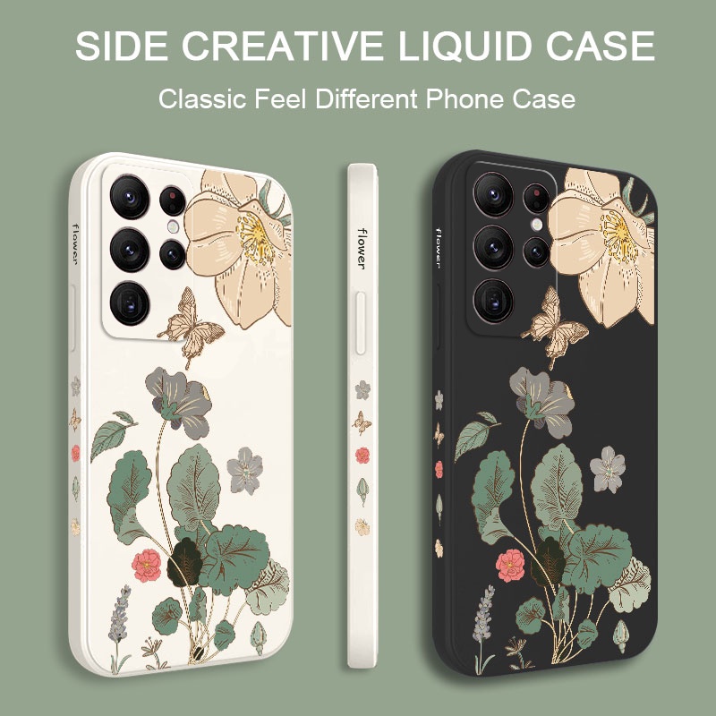 Ôp Điện Thoại Họa Tiết Hoa Thời Trang Cho samsung galaxy s23 s22 fe ultra plus Ốp