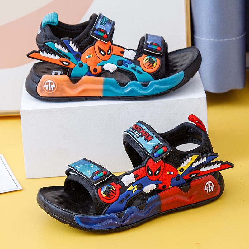 Giày Sandal Thể Thao Chống Trượt Hình Người Nhện Cho Bé