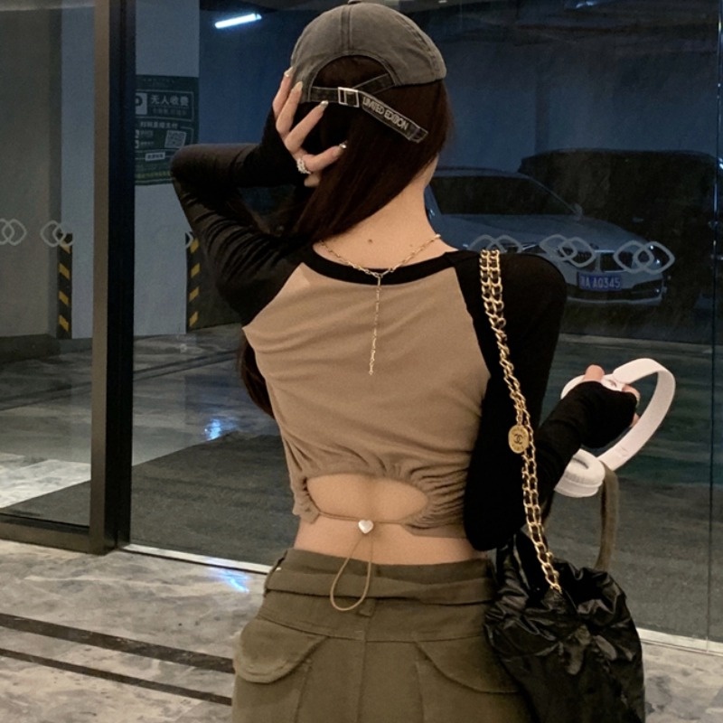 ZHELIHANGFEI Áo Thun Tay Dài Màu Sắc Thời Trang Dành Cho Nữ