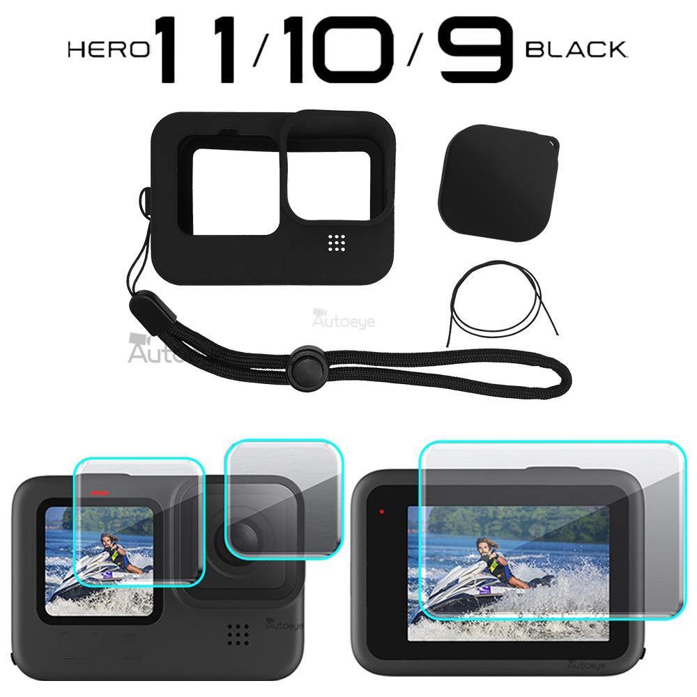 Ốp Điện Thoại Kính Cường Lực Viền Silicon Bảo Vệ Màn Hình Cho GoPro Hero 11 10 9 Go Pro 10 9