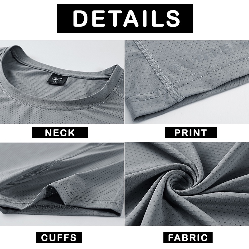 Áo Thun Thể Thao Tay Ngắn Cổ Tròn Thoáng Khí Nhanh Khô Cho Nam