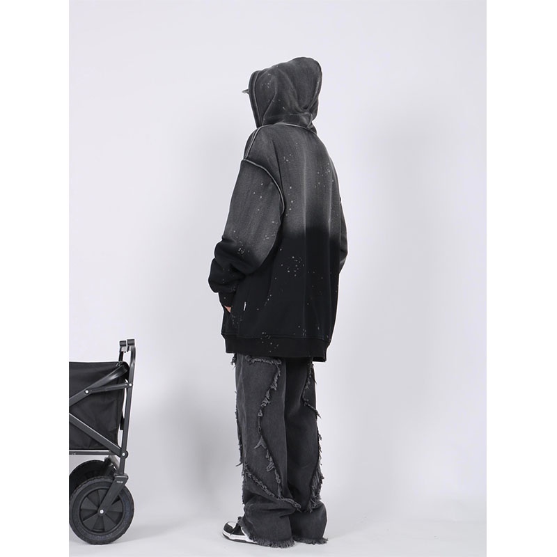 ZHELIHANGFEI Quần Jean Dài Lưng Cao Ống Rộng Phong Cách Đường Phố Cá Tính