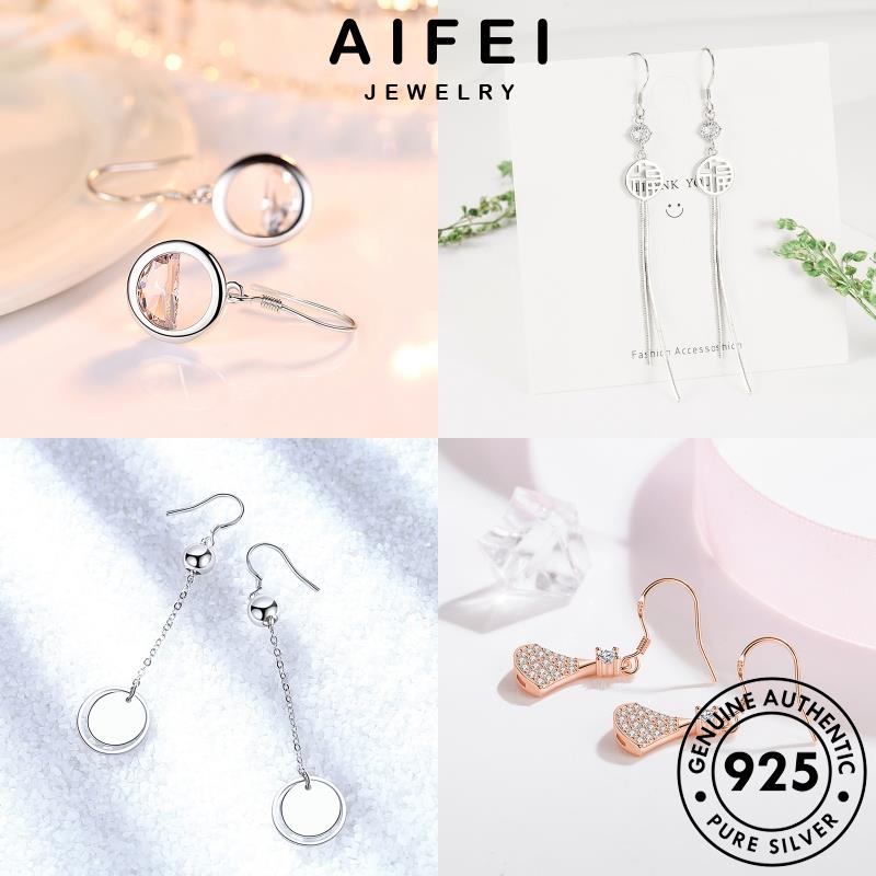 AIFEI JEWELRY moissanite bản bạc Thời nguyên bông kim trai khuyên phụ kiện 925 sức thật xỏ tua nữ vành ngọc trang tròn thời hàn cương tai quốc M007
