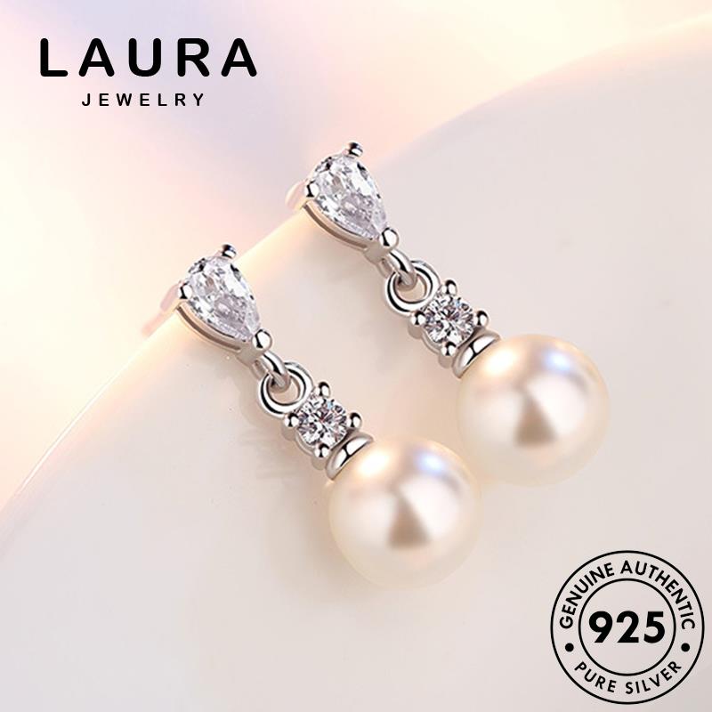 Bông Tai Mạ Bạc 925 Trang Trí Ngọc Trai Kim Cương M021