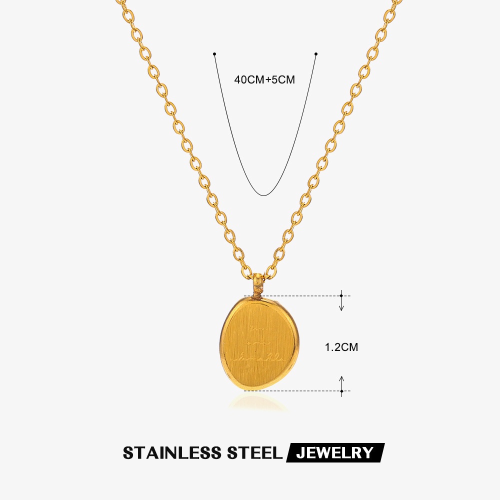 Dây Chuyền Mạ Vàng 18K Mặt Vuông Bằng Thép Không Gỉ Thời Trang Cho Nữ