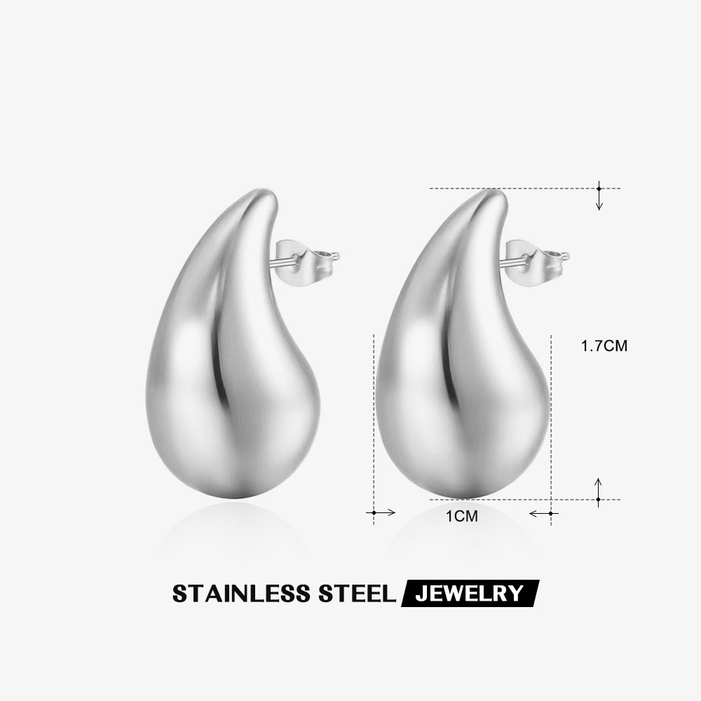 Bông Tai Mạ Vàng 18K Hình Giọt Nước Đơn Giản Dễ Phối Đồ Thời Trang Cho Nữ