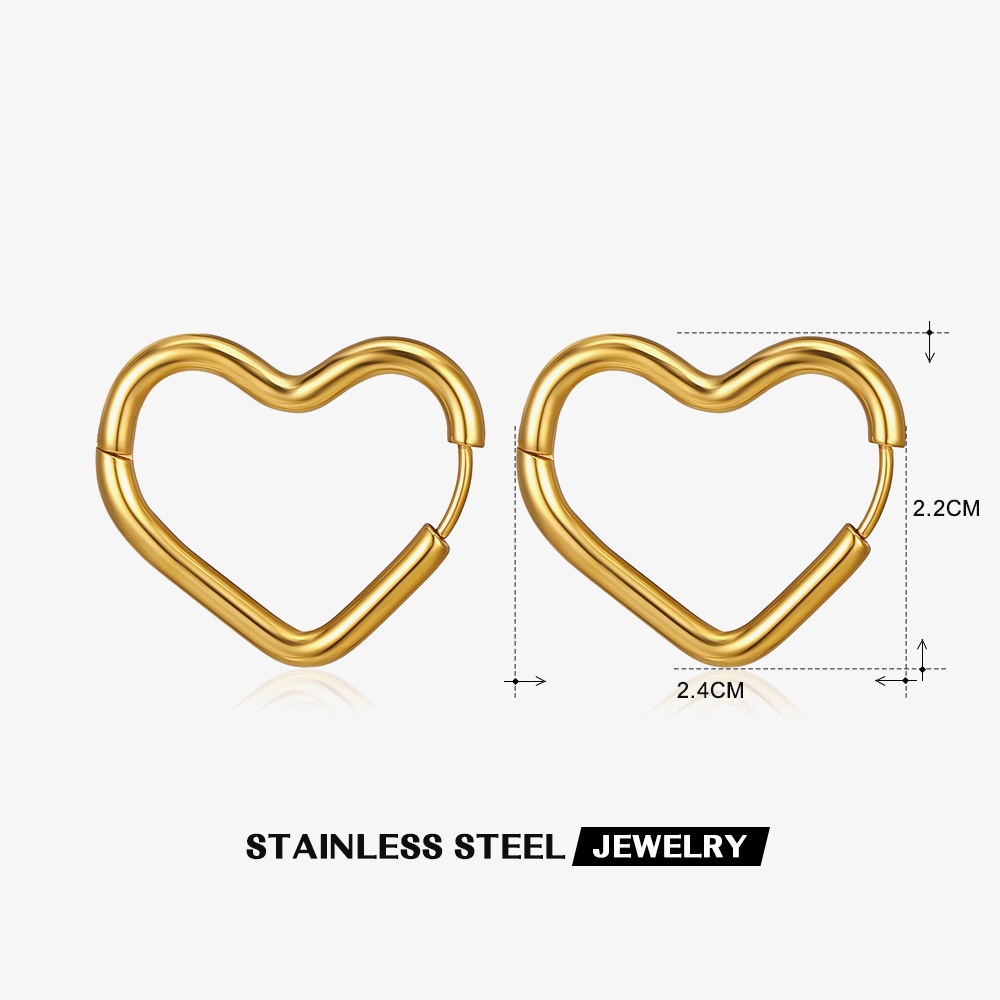 Bông Tai Hình Tròn Bằng Thép Không Gỉ Màu Vàng Đa Giác Đơn Giản Thời Trang Dễ Phối Đồ Cho Nữ