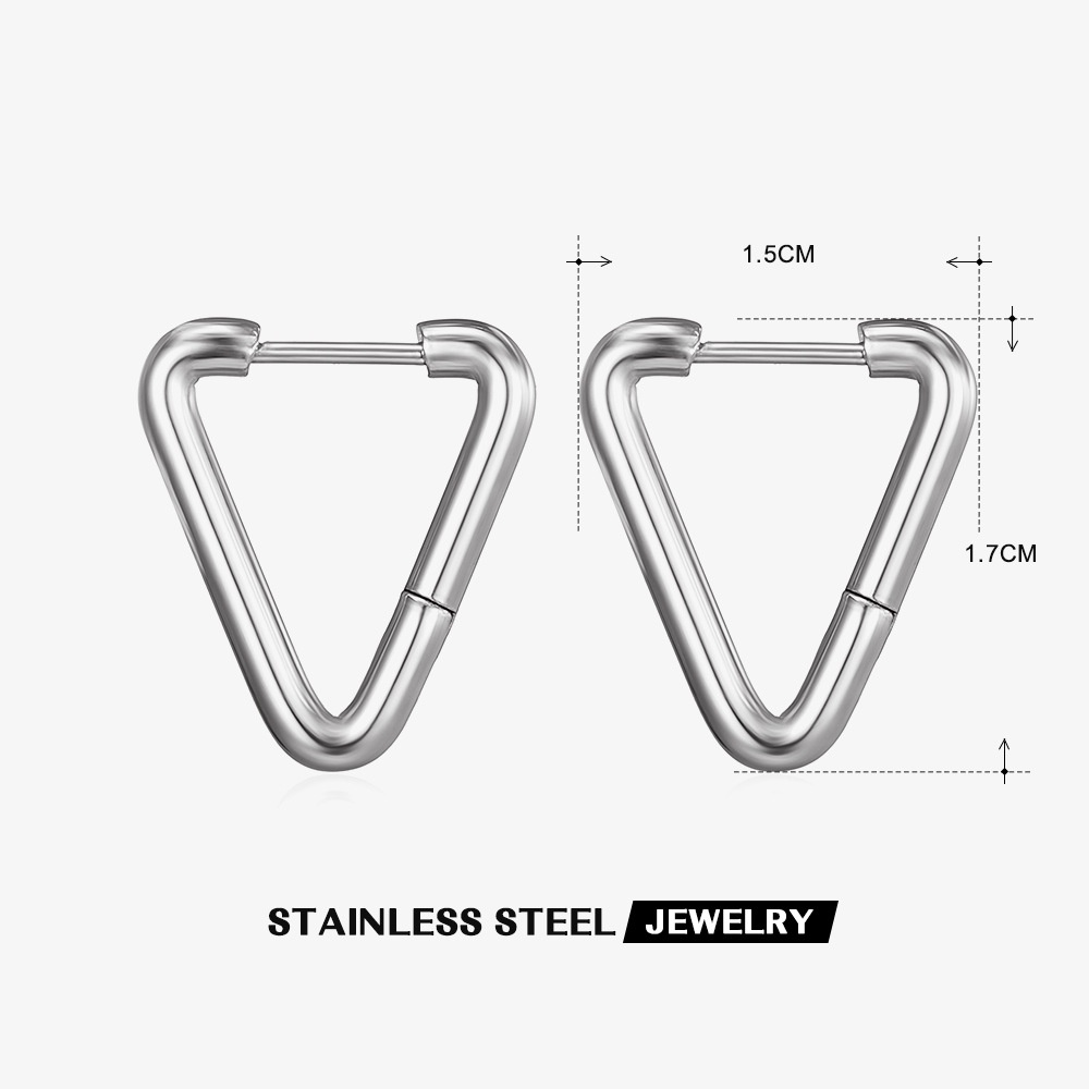 Bông Tai Hình Tròn Bằng Thép Không Gỉ Màu Vàng Đa Giác Đơn Giản Thời Trang Dễ Phối Đồ Cho Nữ