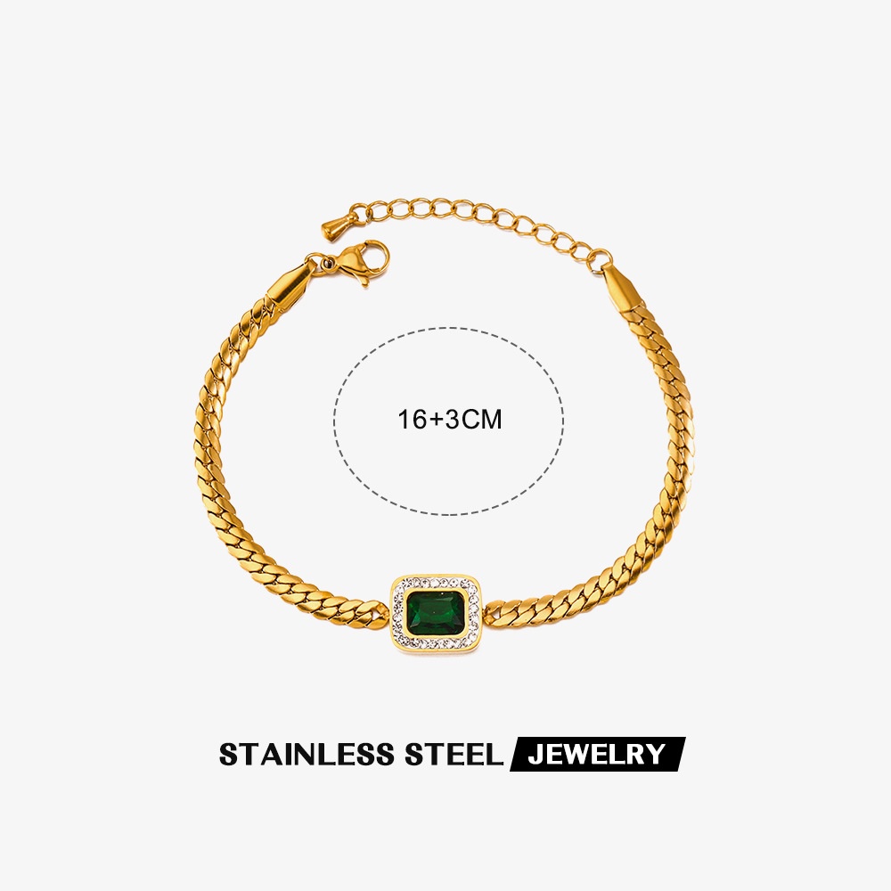 Bông Tai Bằng Thép Không Gỉ Mạ Vàng Đính Kim Cương Trắng Hình Vuông Đơn Giản Phổ Biến Dành Cho Bạn Nữ