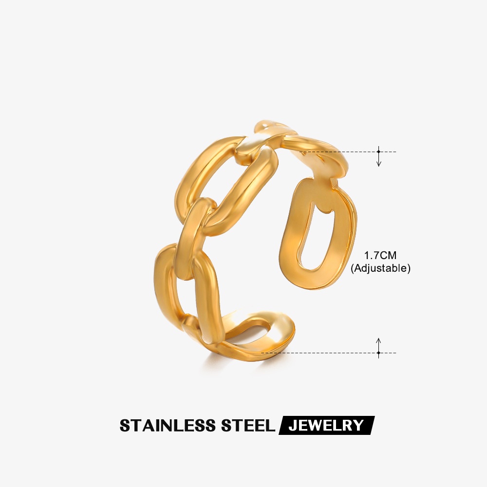 Nhẫn Hở Mạ Vàng 18K Hình Oval Độc Đáo