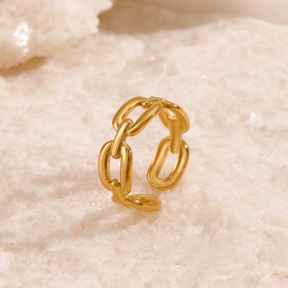 Nhẫn Hở Mạ Vàng 18K Hình Oval Độc Đáo