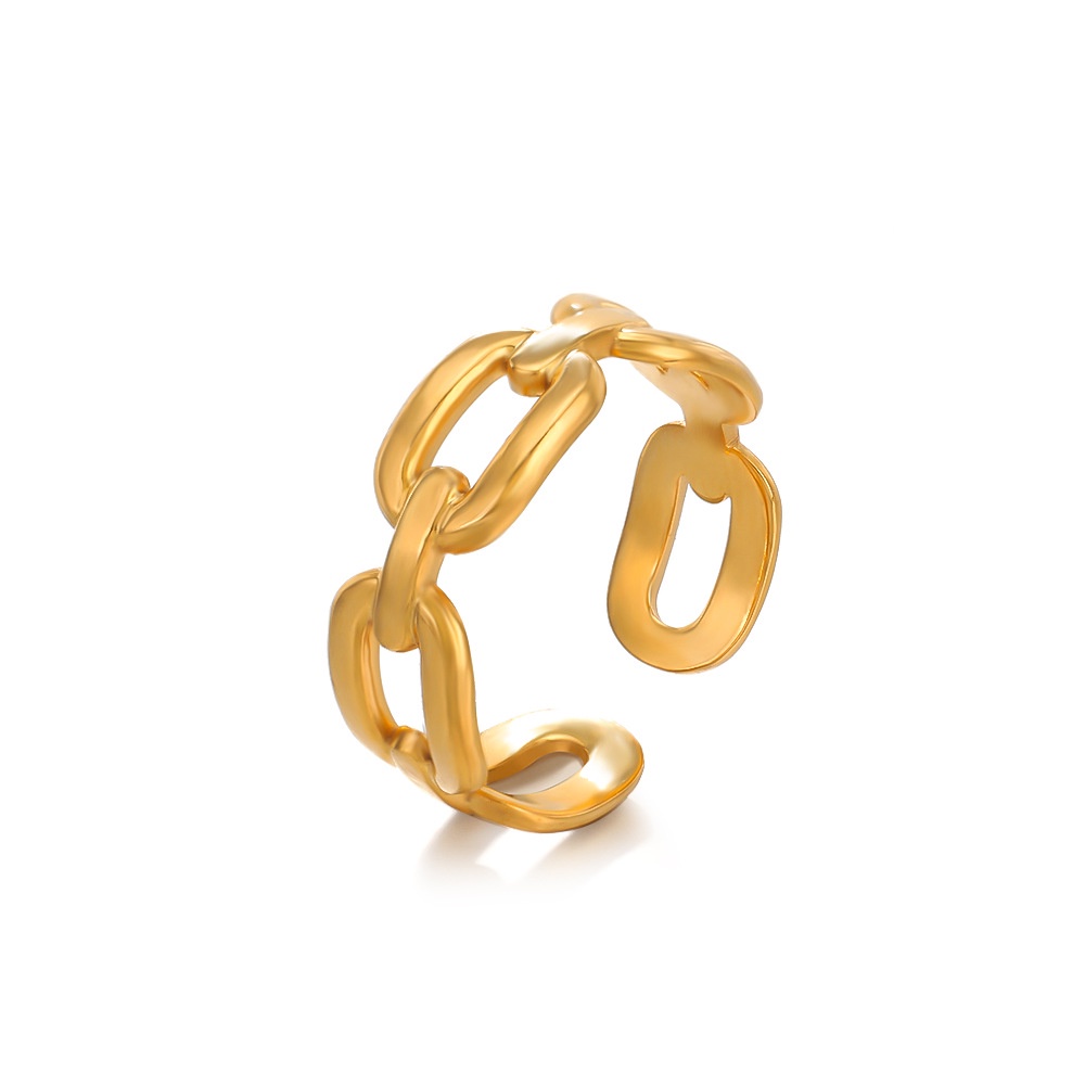 Nhẫn Hở Mạ Vàng 18K Hình Oval Độc Đáo