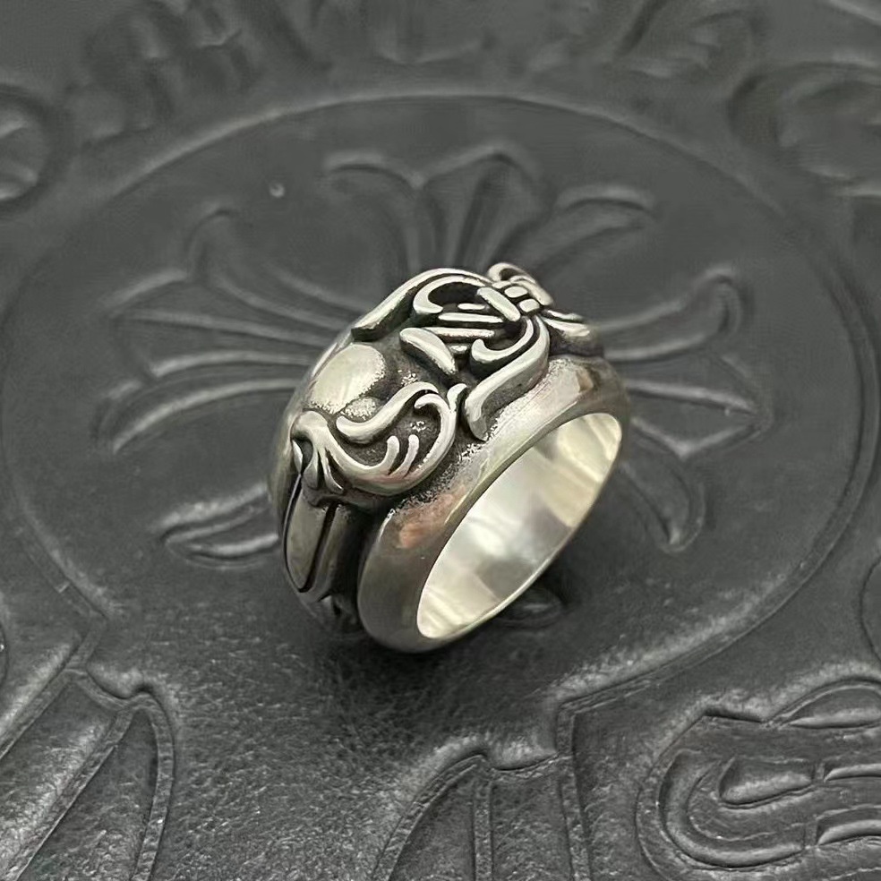 Chrome hearts sterling silver 925 heart ring street phụ kiện phong cách hip hop