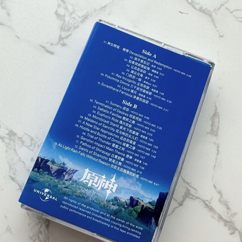 Cassette Băng Genshin Tác Động Game Bài Hát Bộ Sưu Tập Vintage hoài Cổ cassette album Cổ Điển TAPE T1019