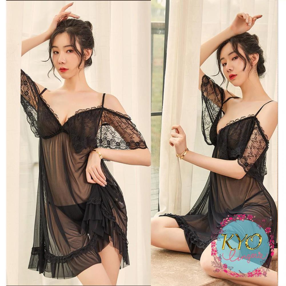 [ Mới 2020 - LOẠI I] ❤HOT 2020 ❤ váy ngủ thun lưới ren -đầm ngủ sexy cao cấp B1040 | BigBuy360 - bigbuy360.vn