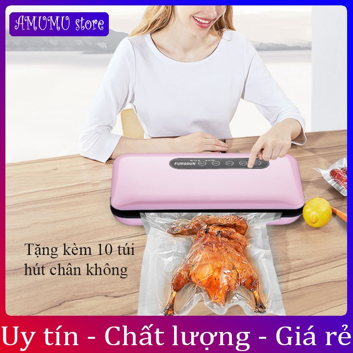 [Hàng cao cấp] Máy Hút Chân Không Thực Phẩm Mini Bảo Quản Thực Phẩm Gia Đình Nội Địa Trung Cao Cấp Tặng kèm 10 Túi