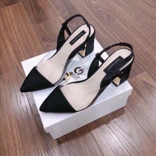 Giày slingback mũi nhọn fa trong có video và ảnh thật