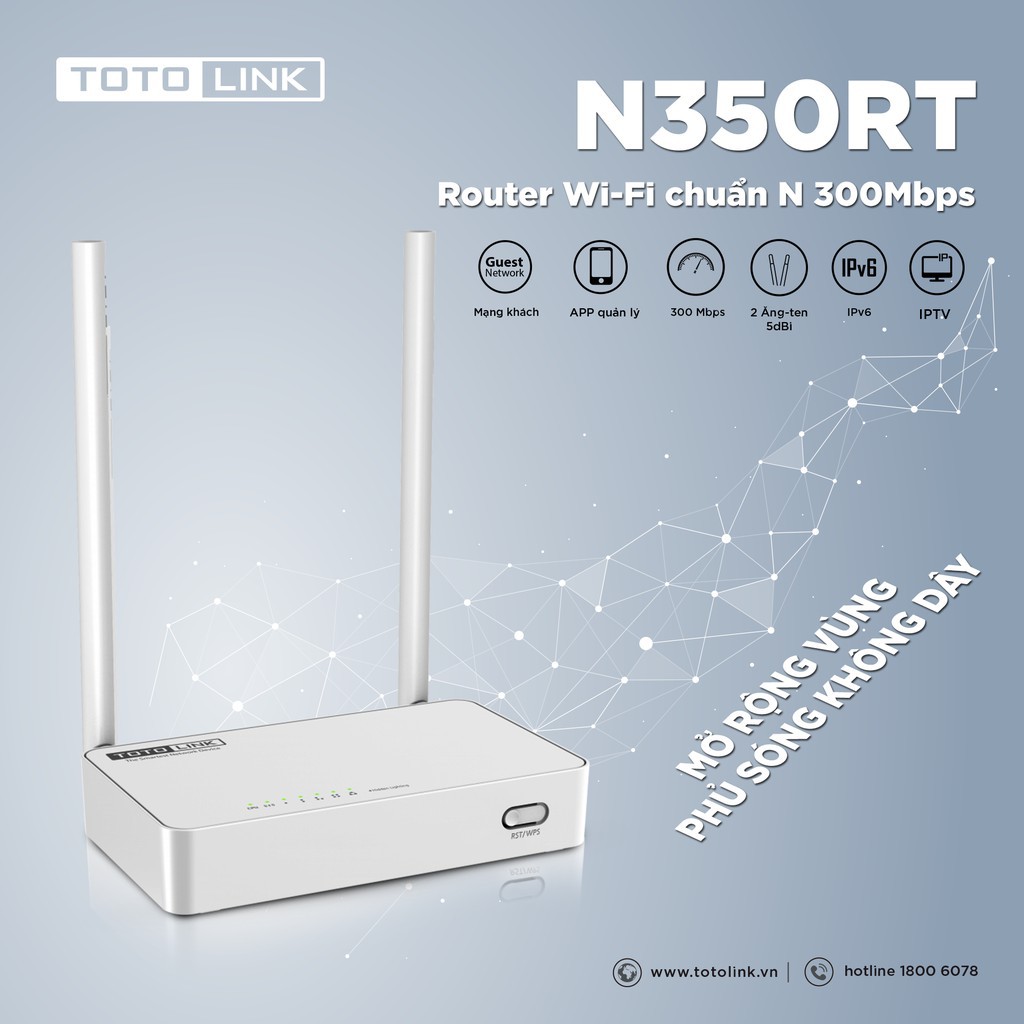 Bộ phát wifi Totolink N350RT 300Mbps (Chính hãng)