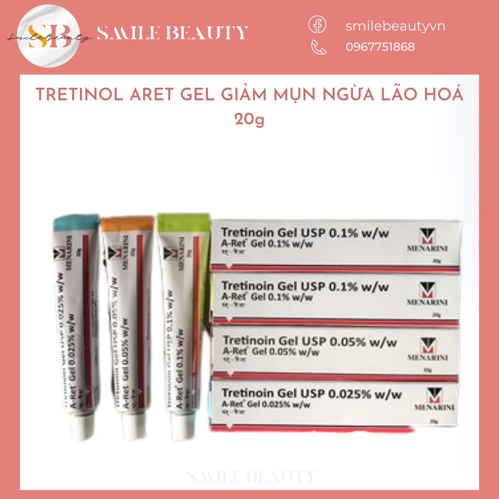 Tretinol Aret Gel Giảm mụn ngừa lão hoá 20gr