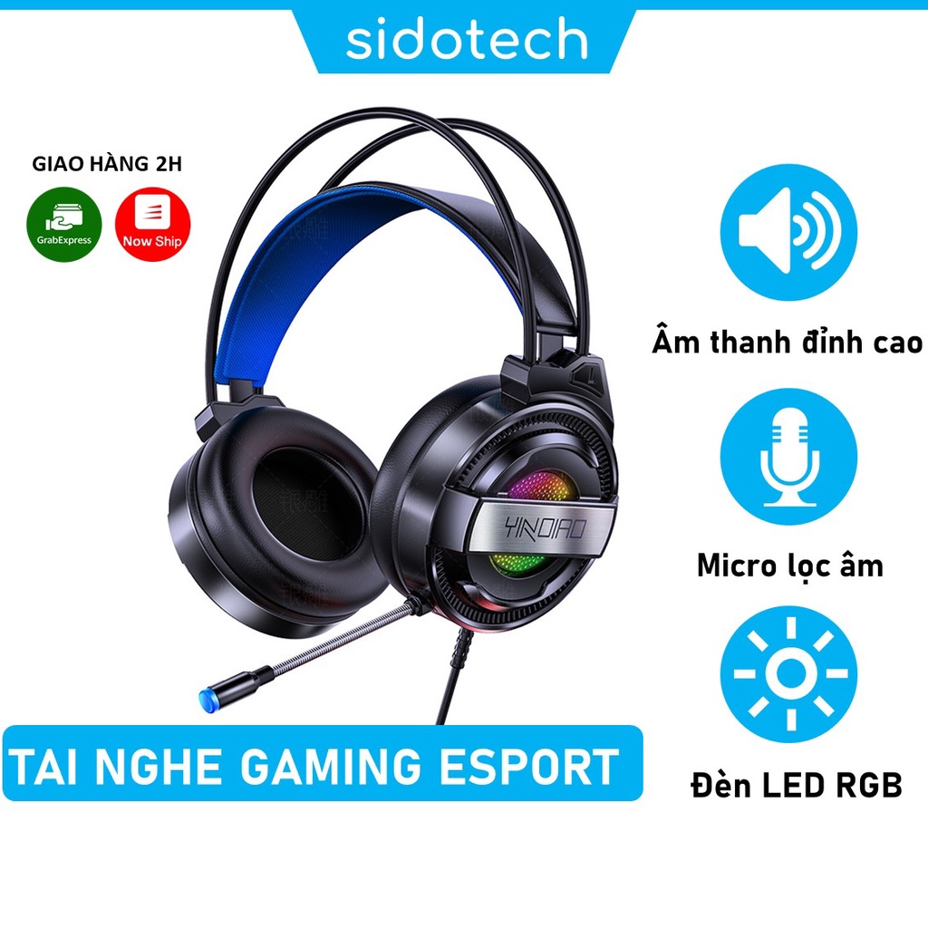 Tai nghe chụp tai siêu bass 7.1 gaming SIDOTECH YINDIAO Q3 dòng tai nghe Over Ear chống ồn có mic cho máy tính laptop