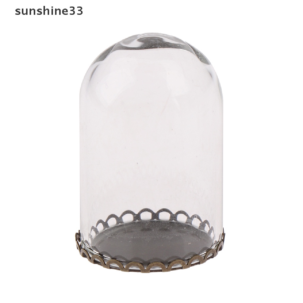 SU 25mm Dollhouse Glass Display Bell Jar with Base Glass Vials Pendant Glass Bottle n