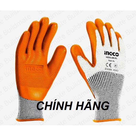 ĐỒ NGHỀ INGCO Găng tay Latex HGVL08-XL (Cam kết Chính Hãng 100%)